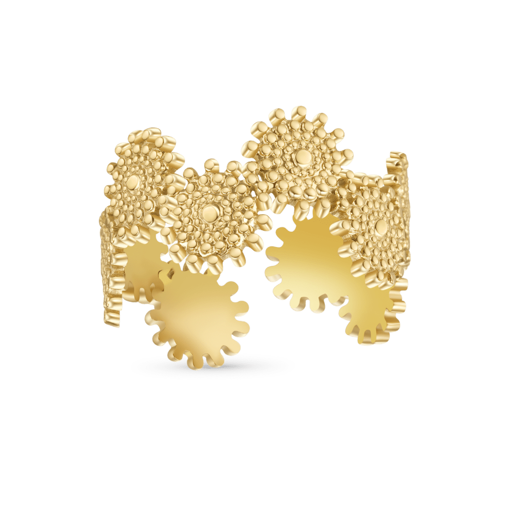 紋理拼接金戒指 image number 0