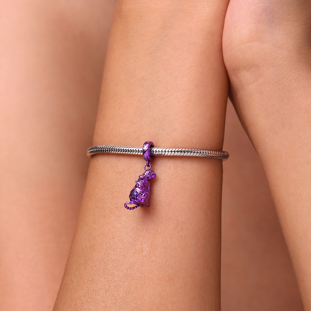 紫色泳彩老虎生肖吊墜 image number 5