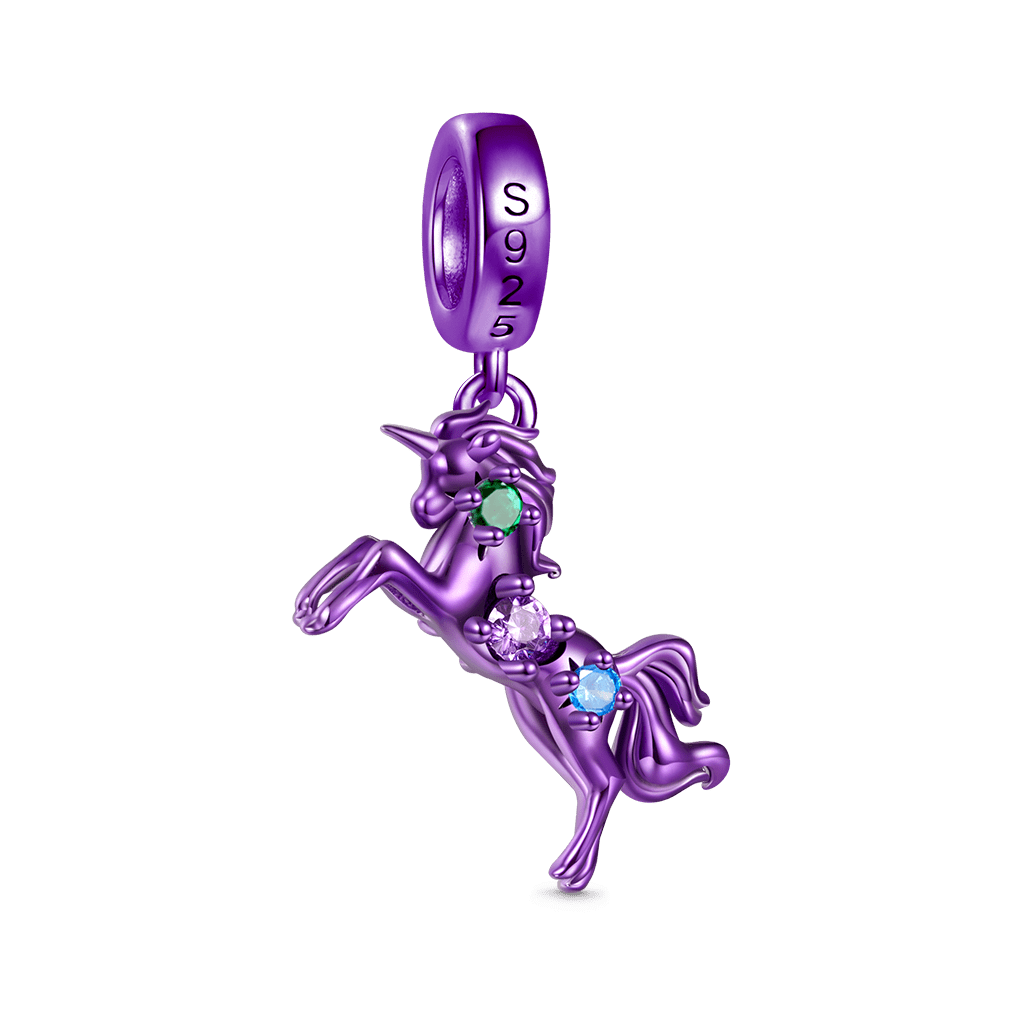 紫色泳彩馬生肖吊墜 image number 1