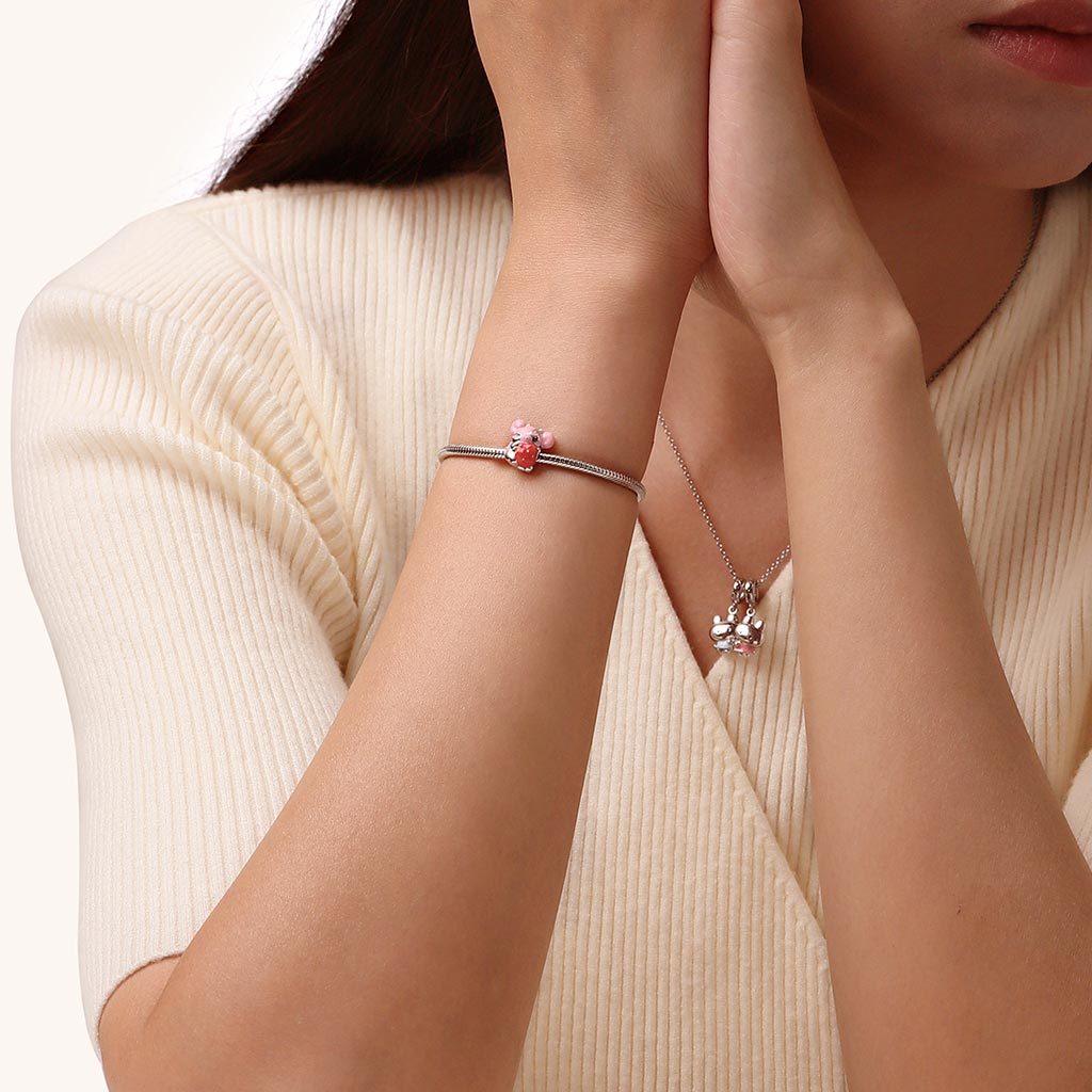 桃子草莓牛珠飾 image number 3