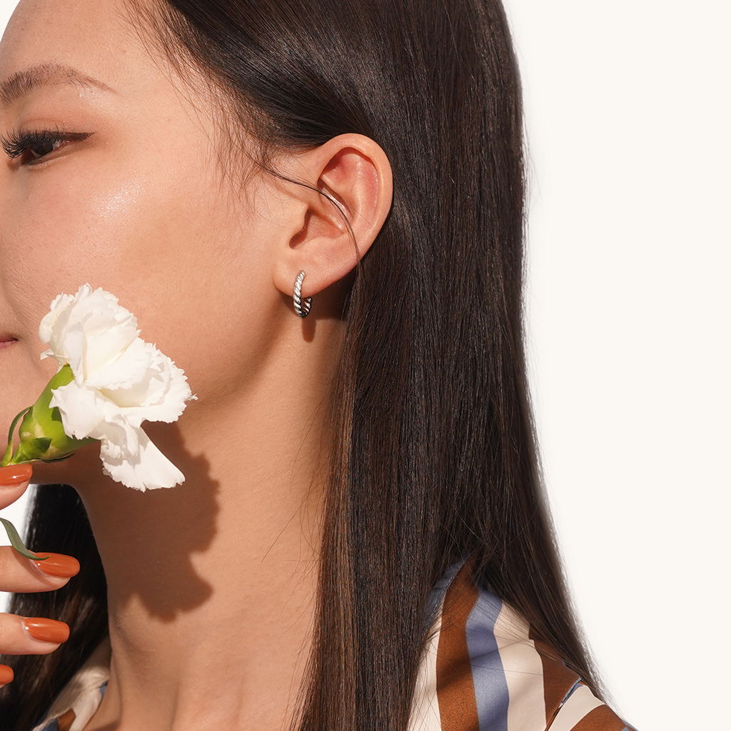 扭繩圓環耳環 image number 4