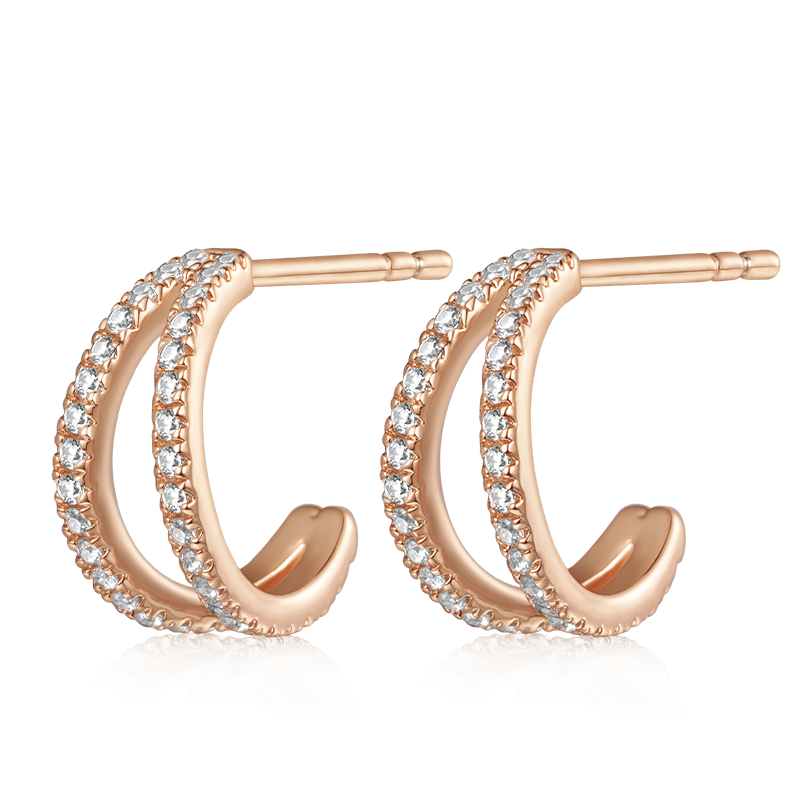 CZ寶石雙圈耳環 image number 0
