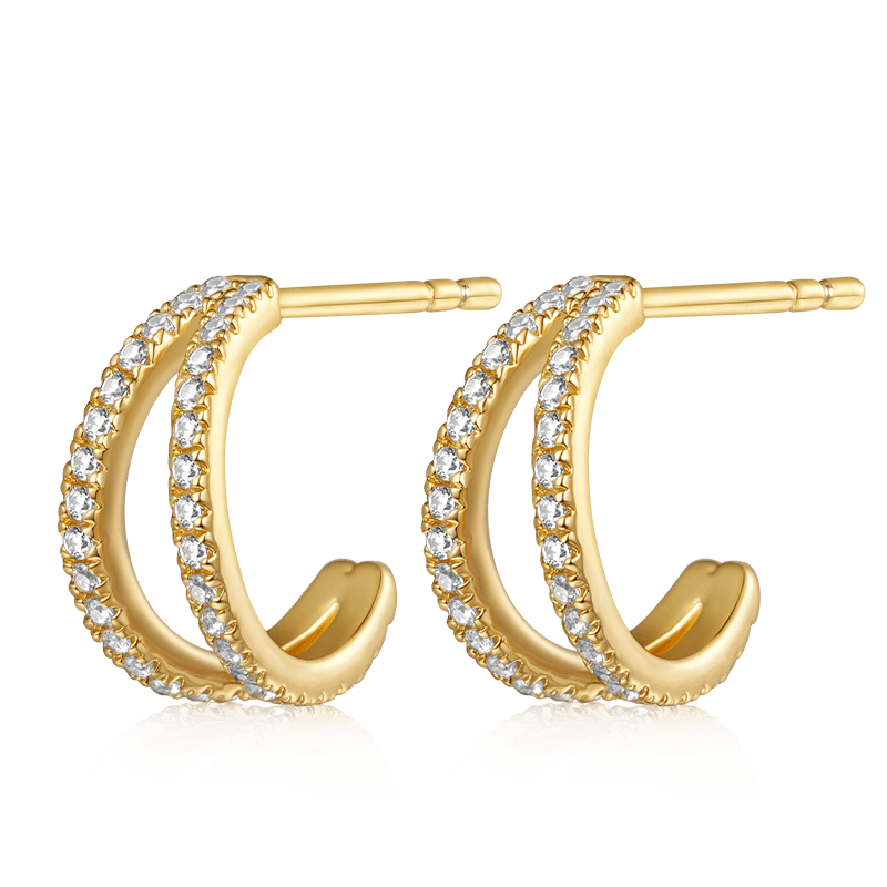 CZ寶石雙圈耳環 image number 0
