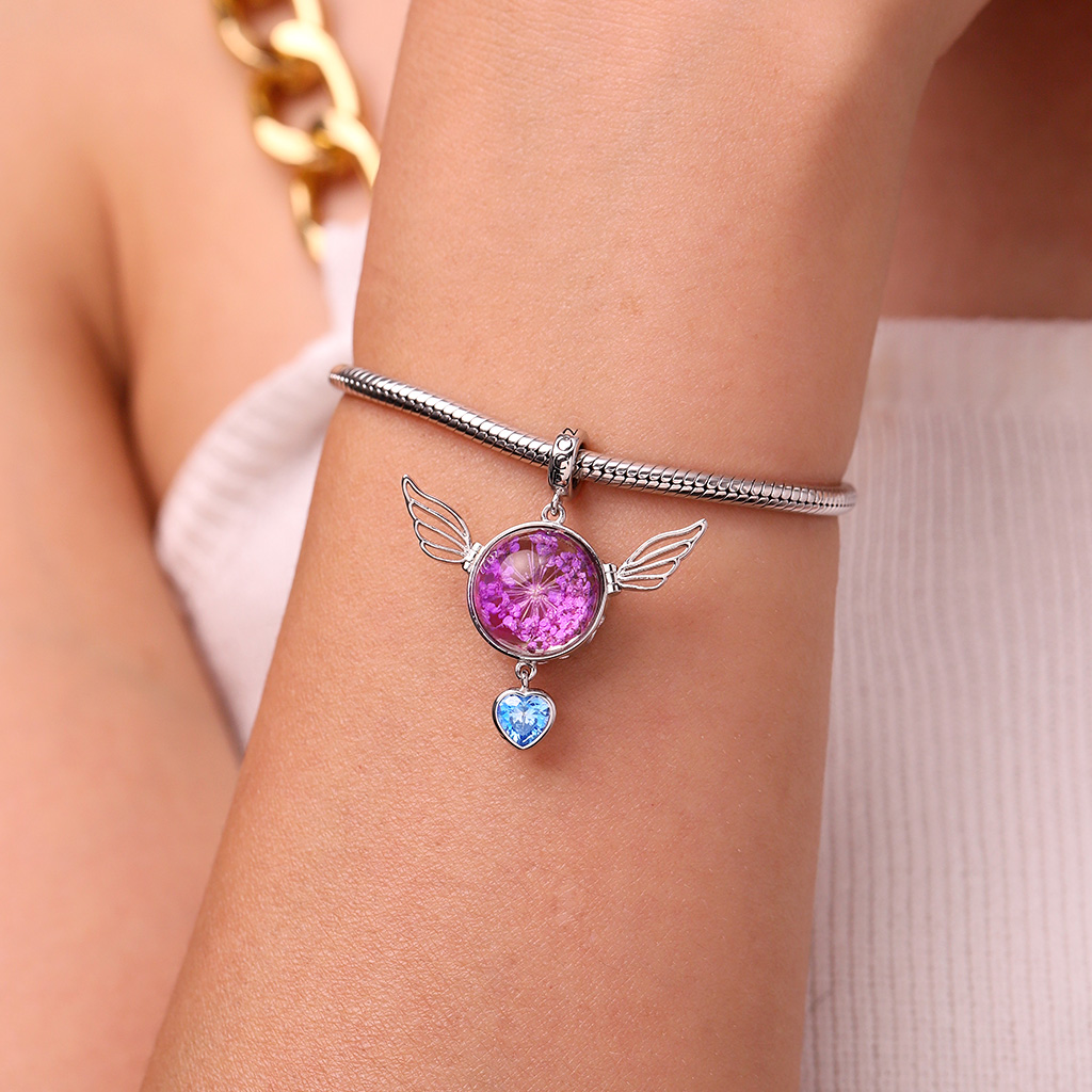 永生花翅膀吊墜 image number 6