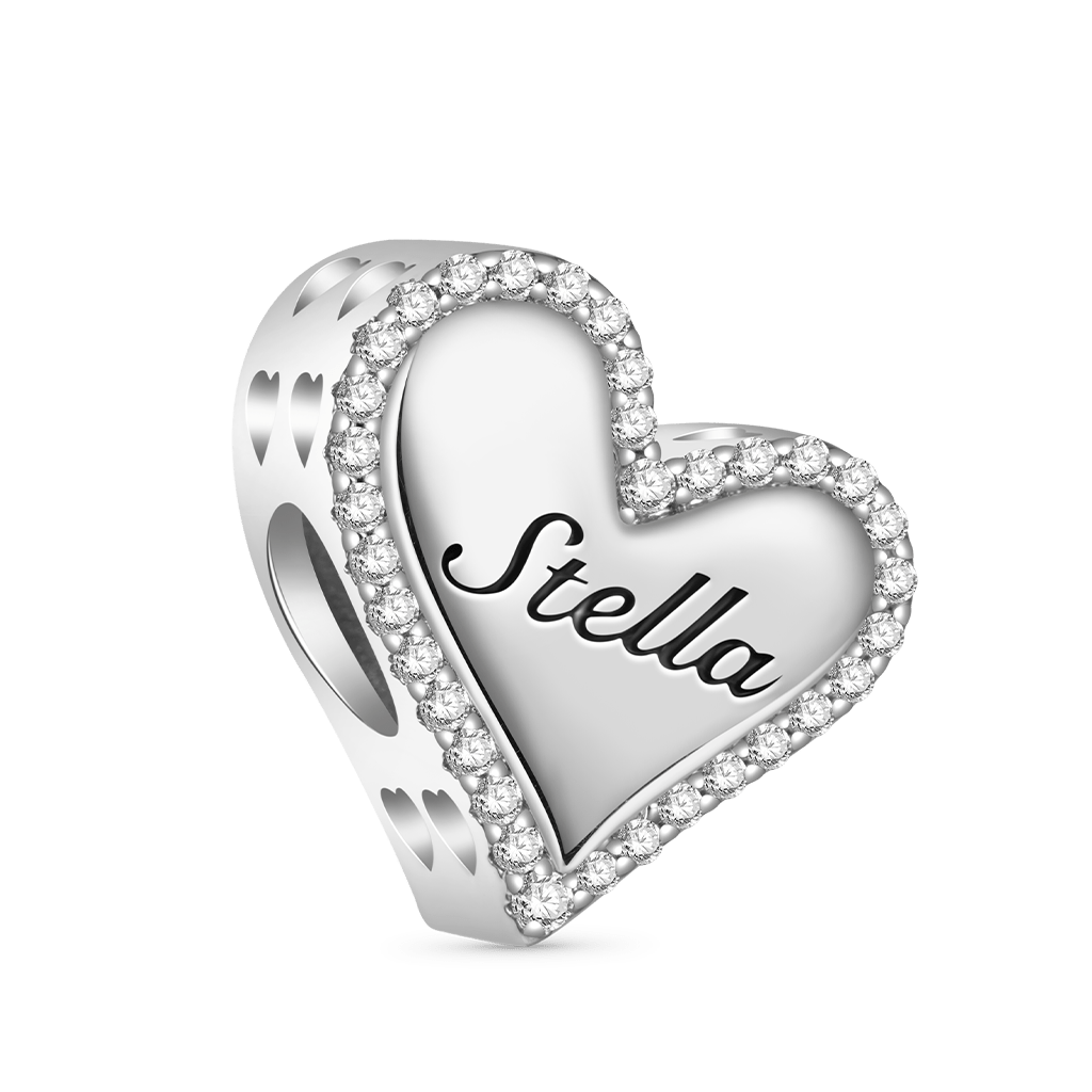 可雕刻幸運心形珠飾 image number 1