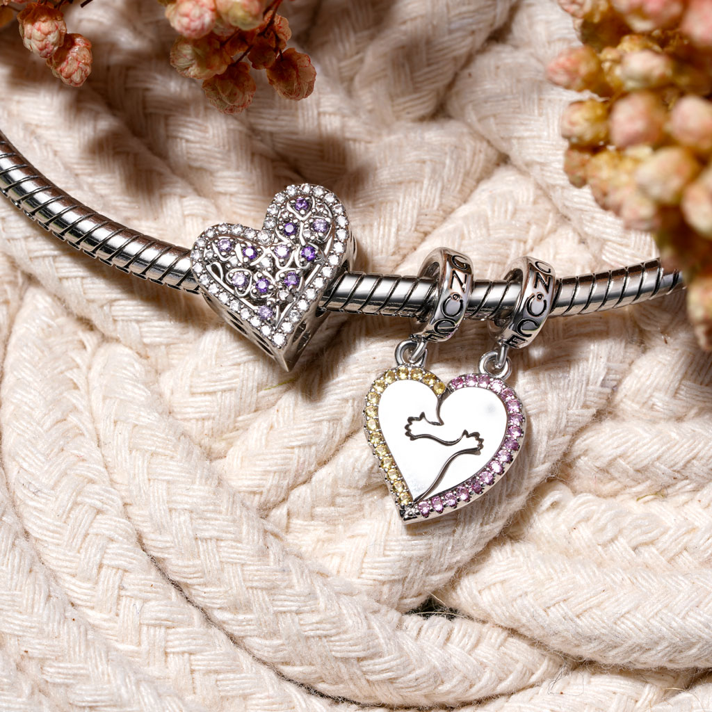 可雕刻幸運心形珠飾 image number 3