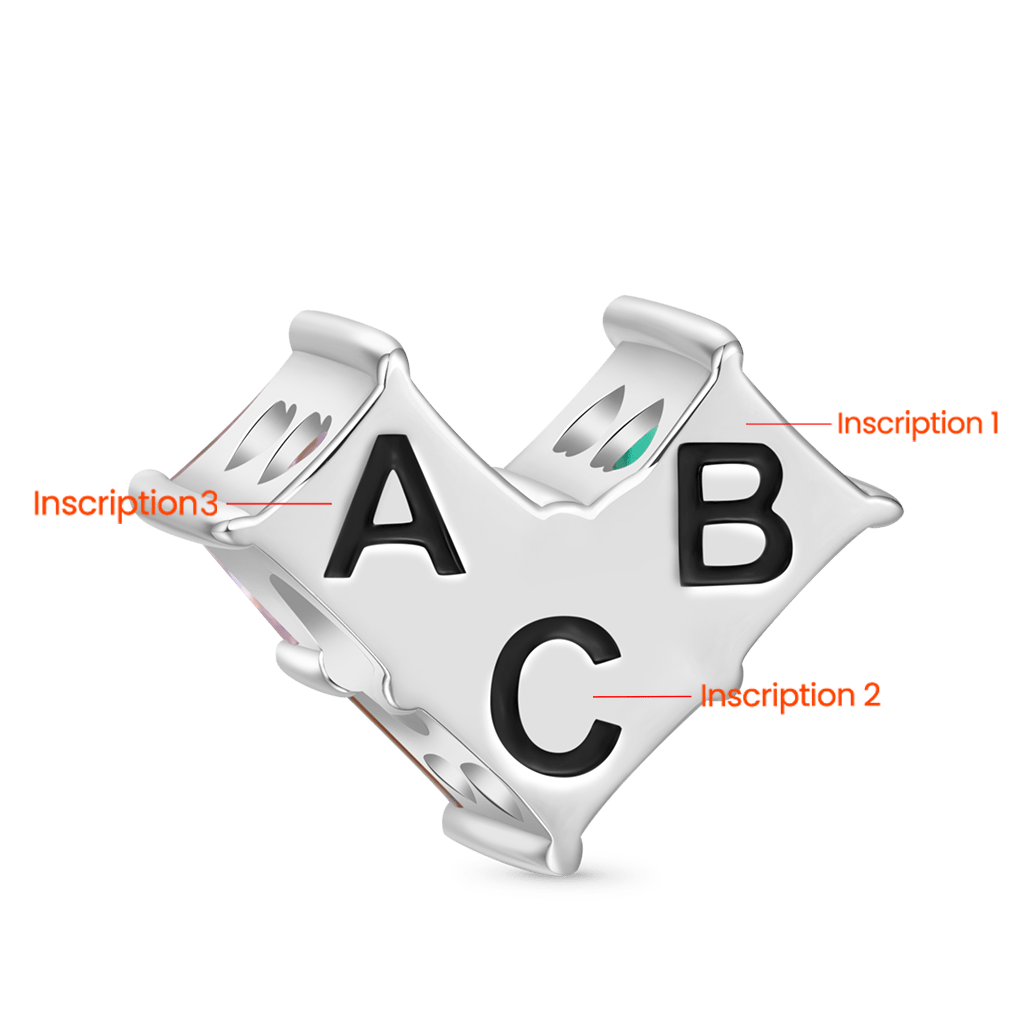 方形CZ寶石拼接愛心珠飾 image number 2
