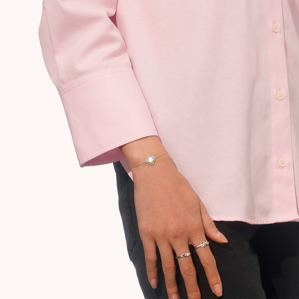 四葉草月光石手鍊 image number 2