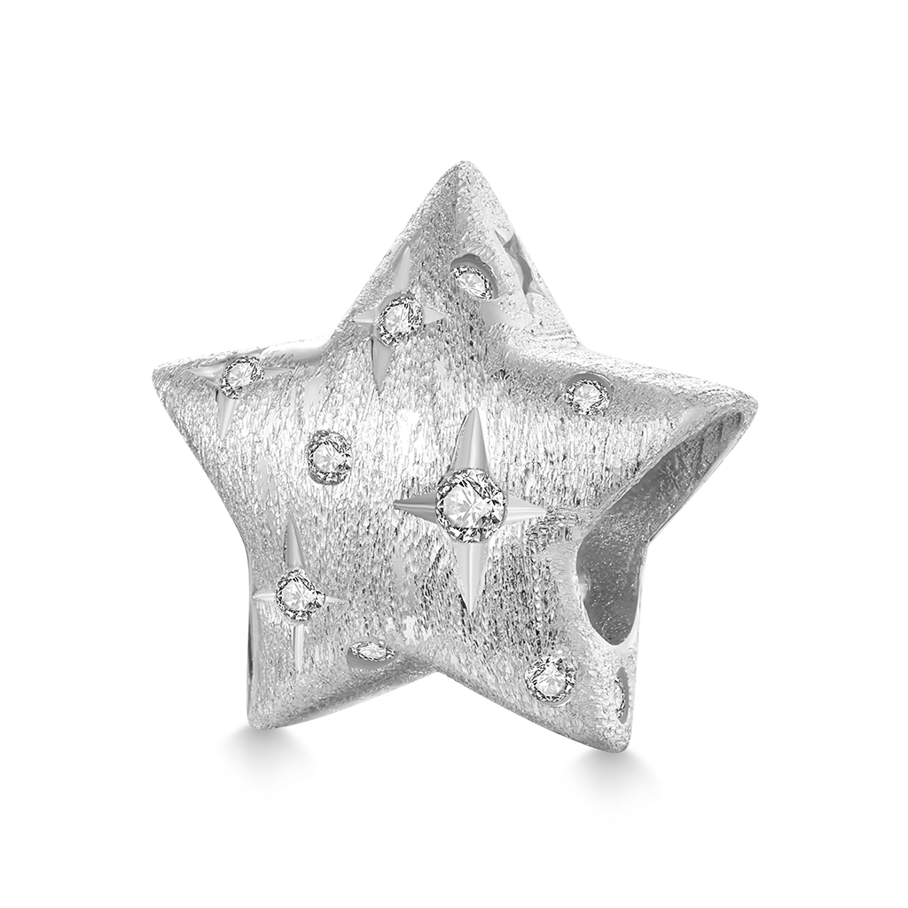 閃亮磨砂星形珠飾 image number 0