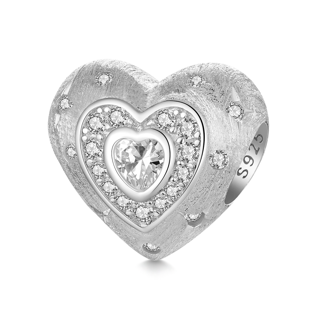 閃亮磨砂心形珠飾 image number 0