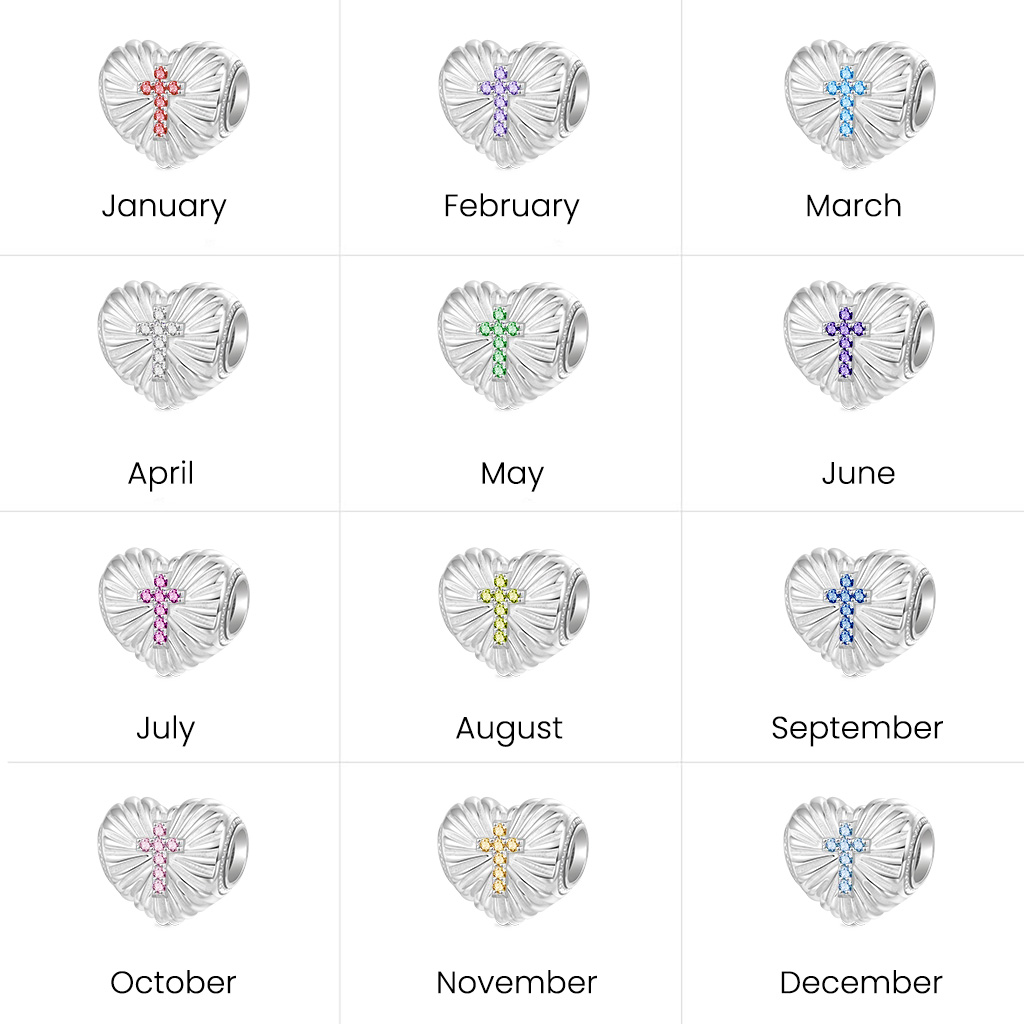 十字架"信仰戰勝恐懼"心形珠飾 image number 5
