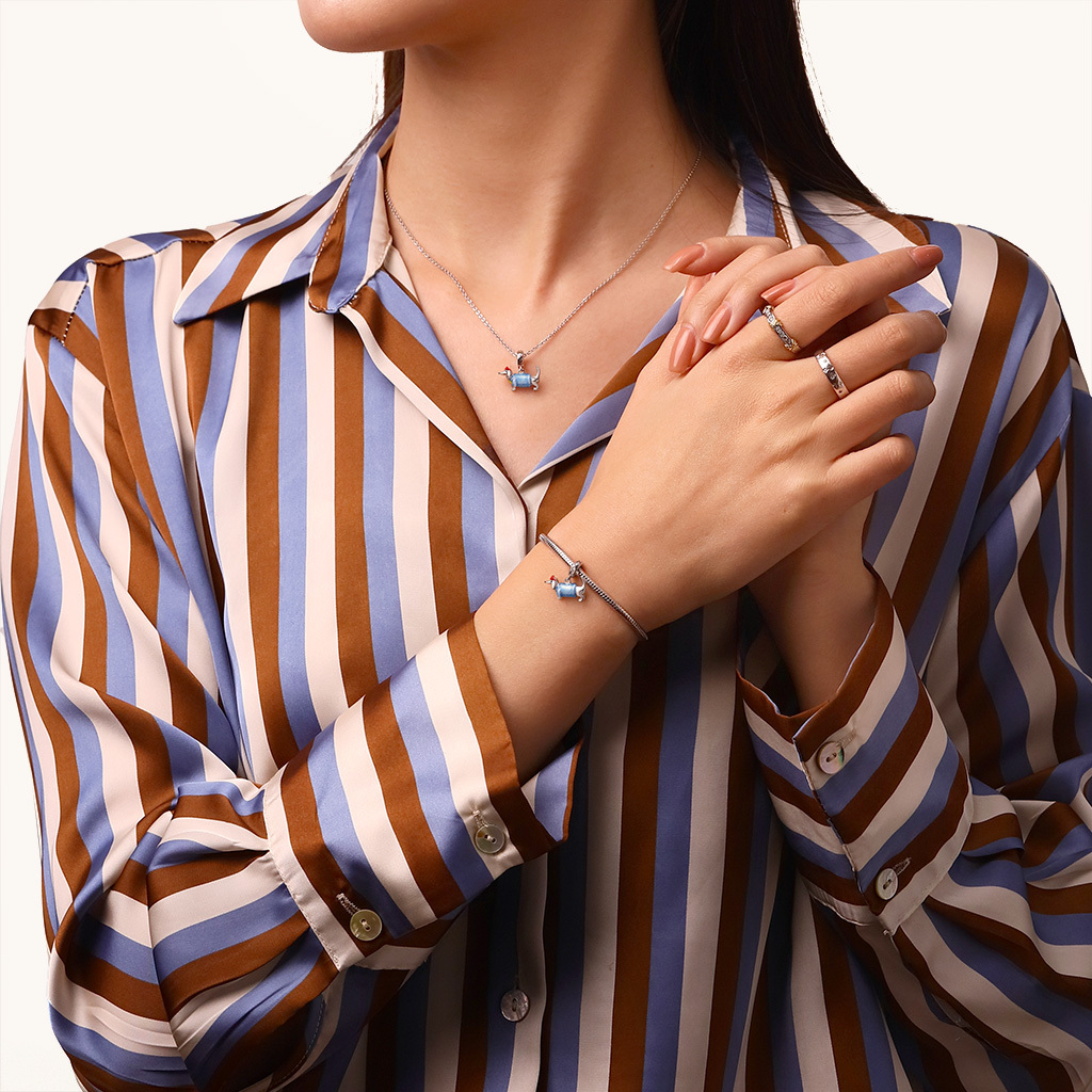 藍色臘腸狗吊墜 image number 5