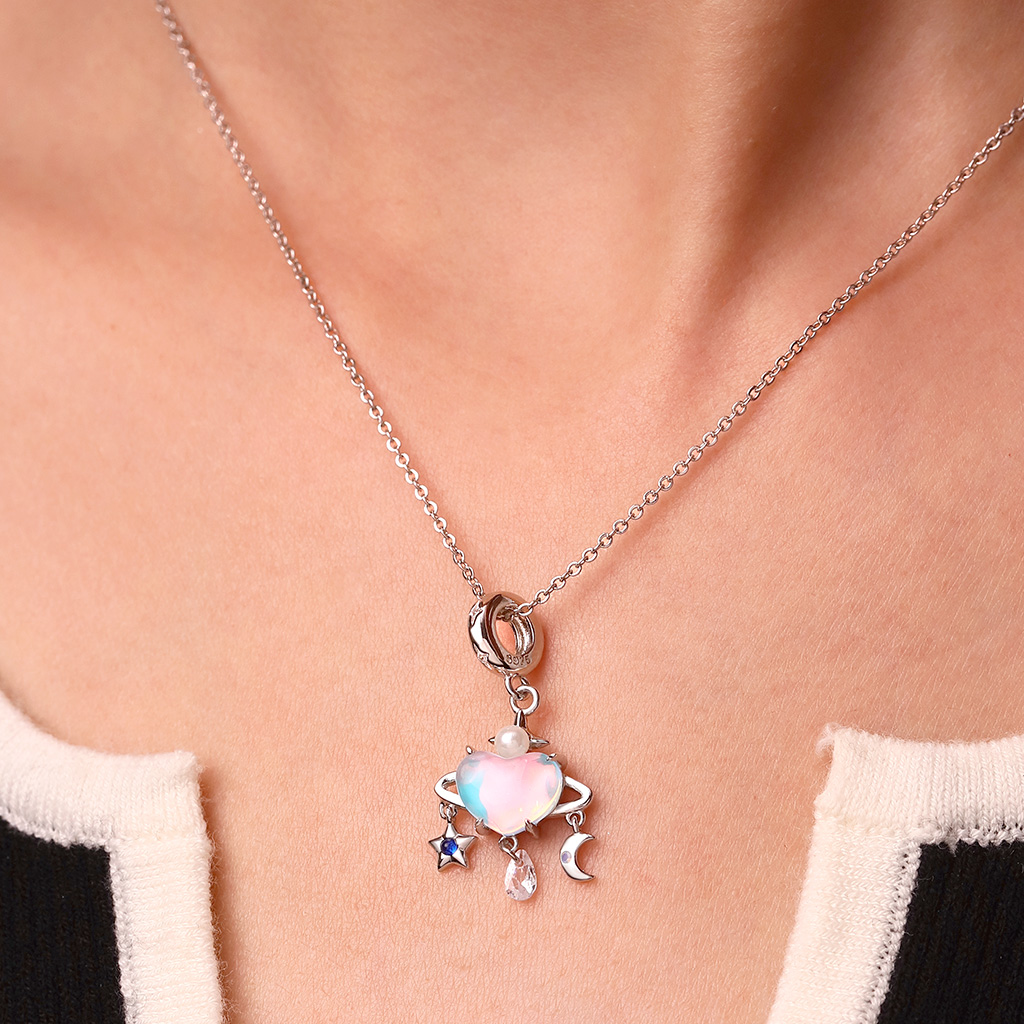 心形藍色星球吊墜 image number 4