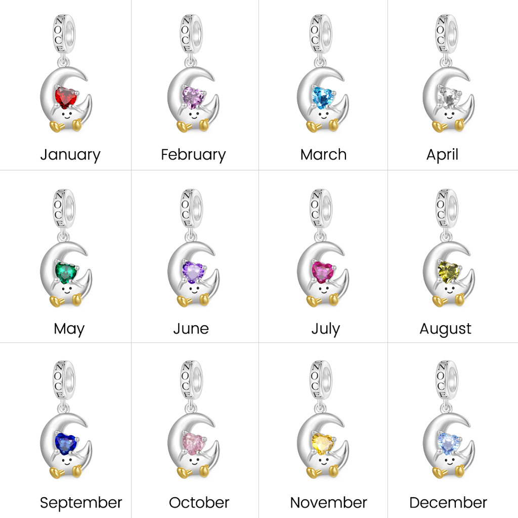 趣味月亮擁抱愛心吊墜 image number 2