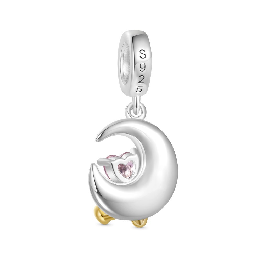 趣味月亮擁抱愛心吊墜 image number 1