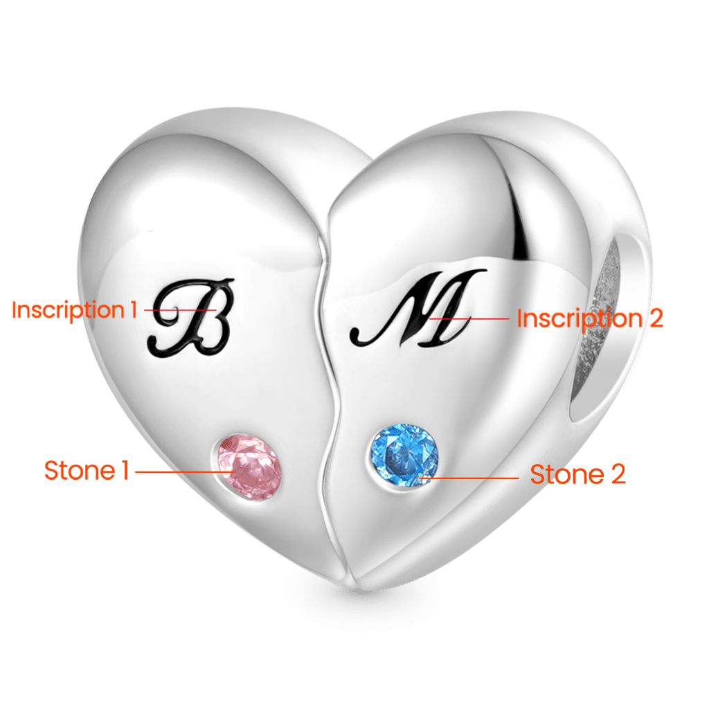 可雕刻拼接心形吊墜 image number 1