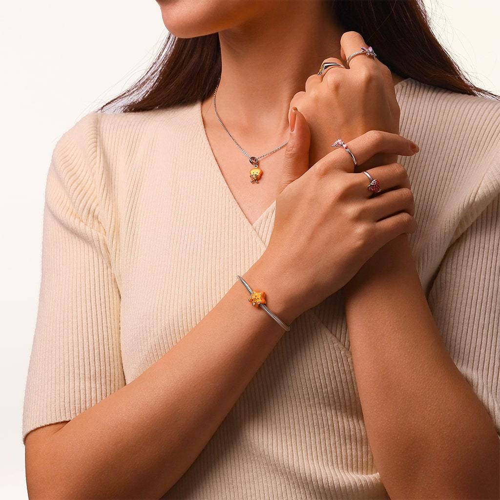 星星餅乾擁抱愛心珠飾 image number 5