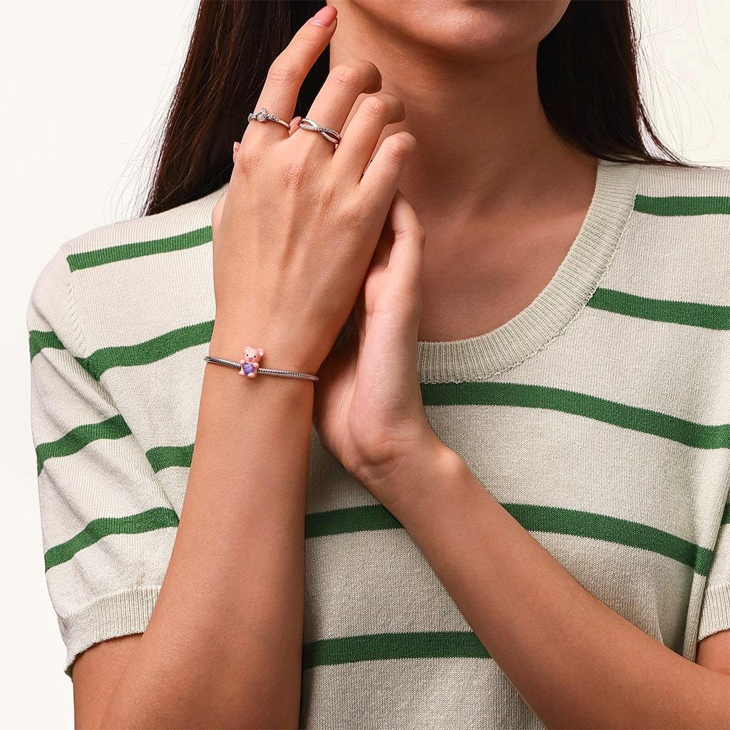 小豬擁抱愛心珠飾 image number 5