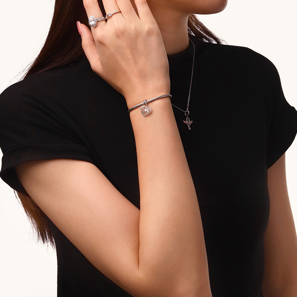 百合生命之樹心形吊墜 image number 3