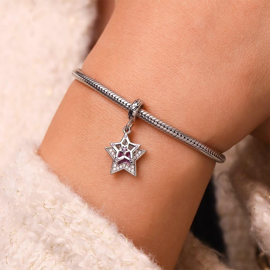 紫色閃光星形吊墜 image number 6