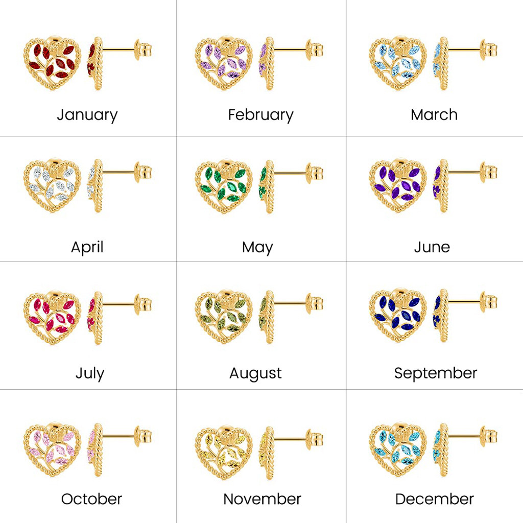 橄欖葉扭繩心形耳釘 image number 3