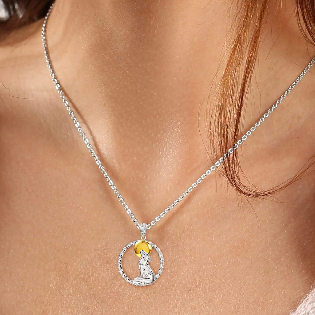 嚎叫狼扭繩項鍊 image number 3