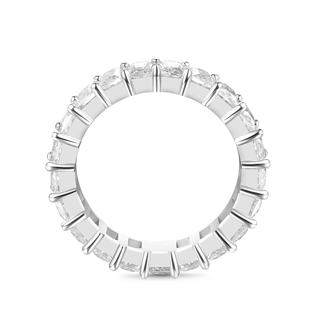 長方形切割白色托帕石戒指 image number 1