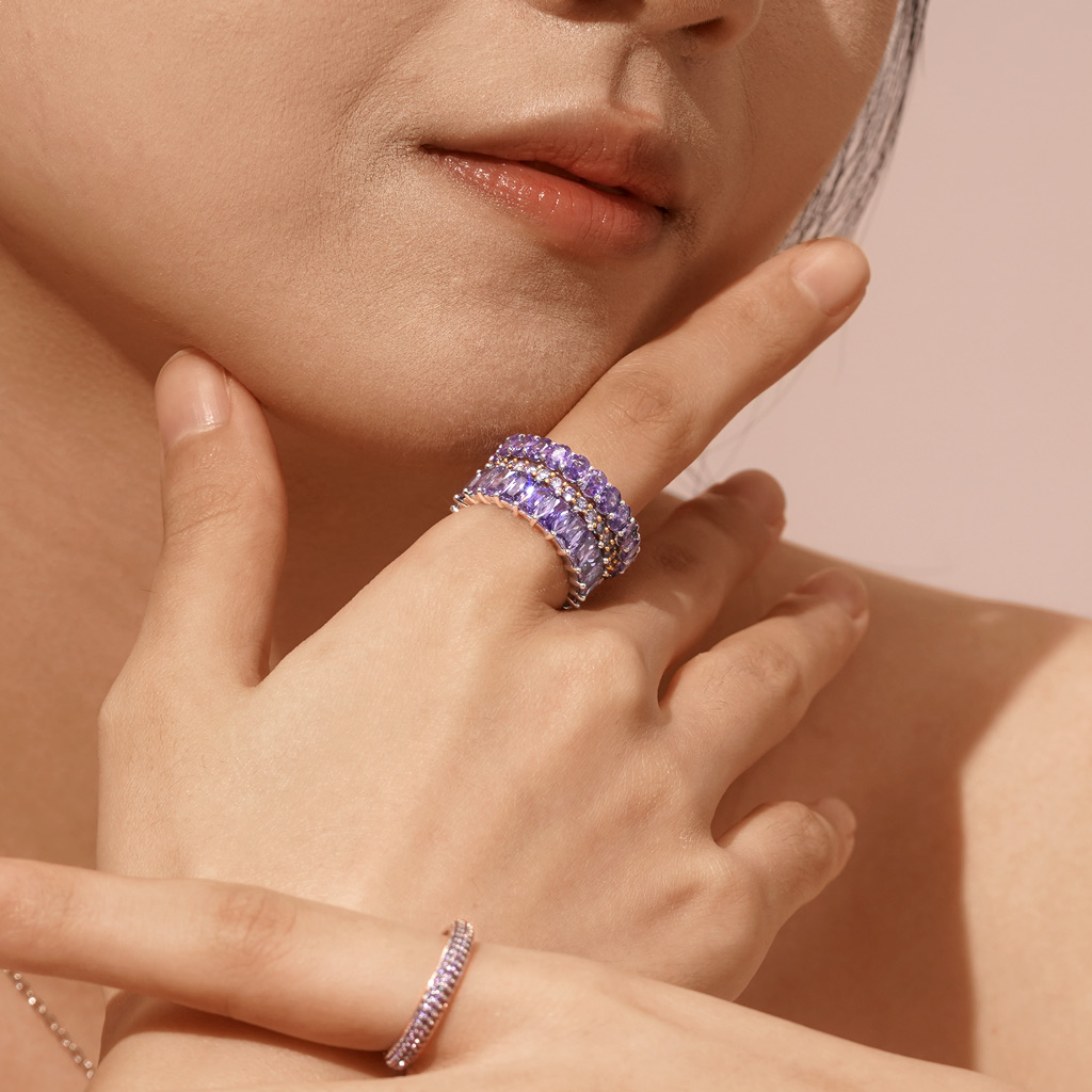 長方形切割永恆戒指 image number 6