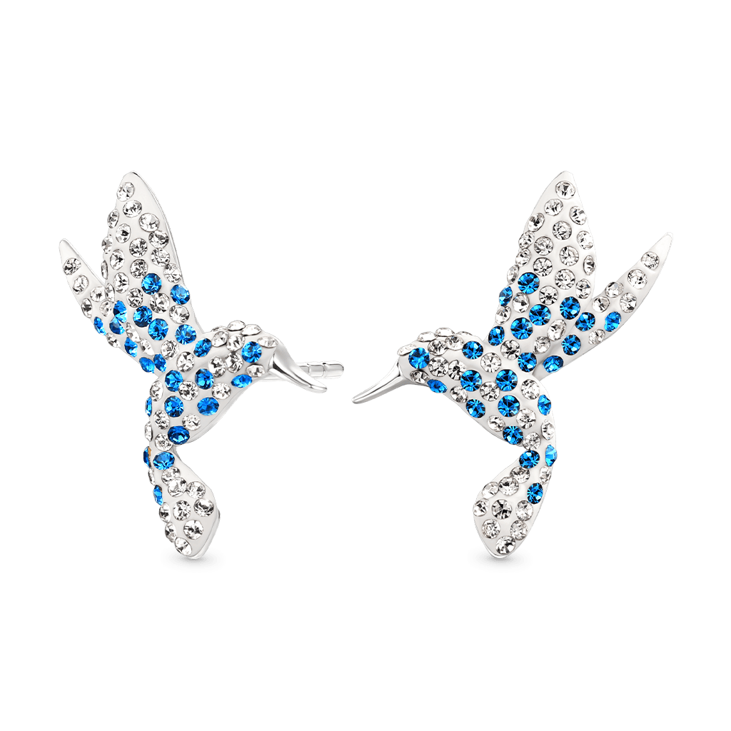 藍色蜂鳥耳釘 image number 2