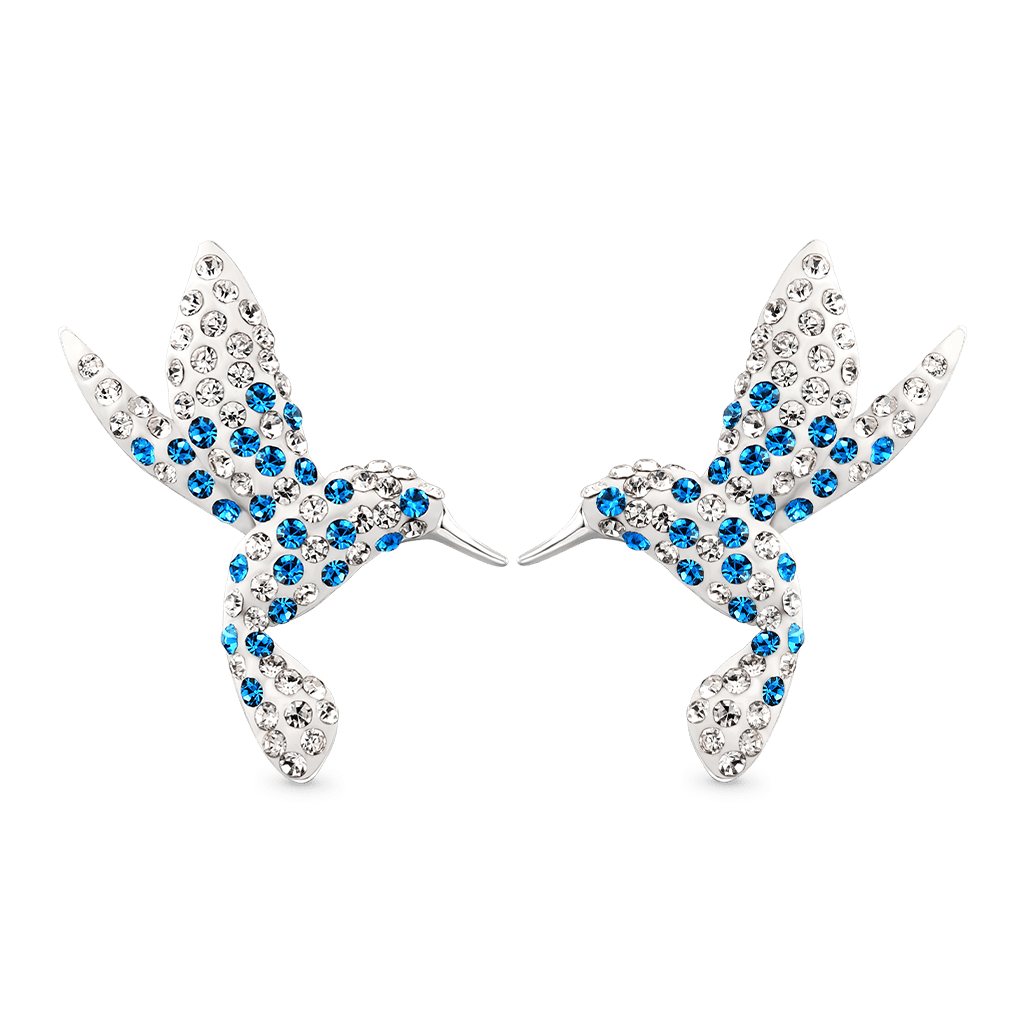 藍色蜂鳥耳釘 image number 0