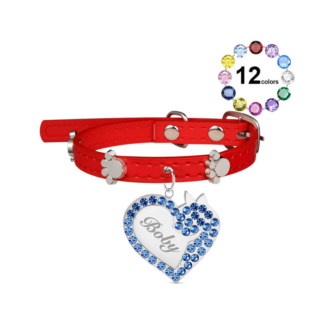 心形寵物防丟標籤項圈 image number 0