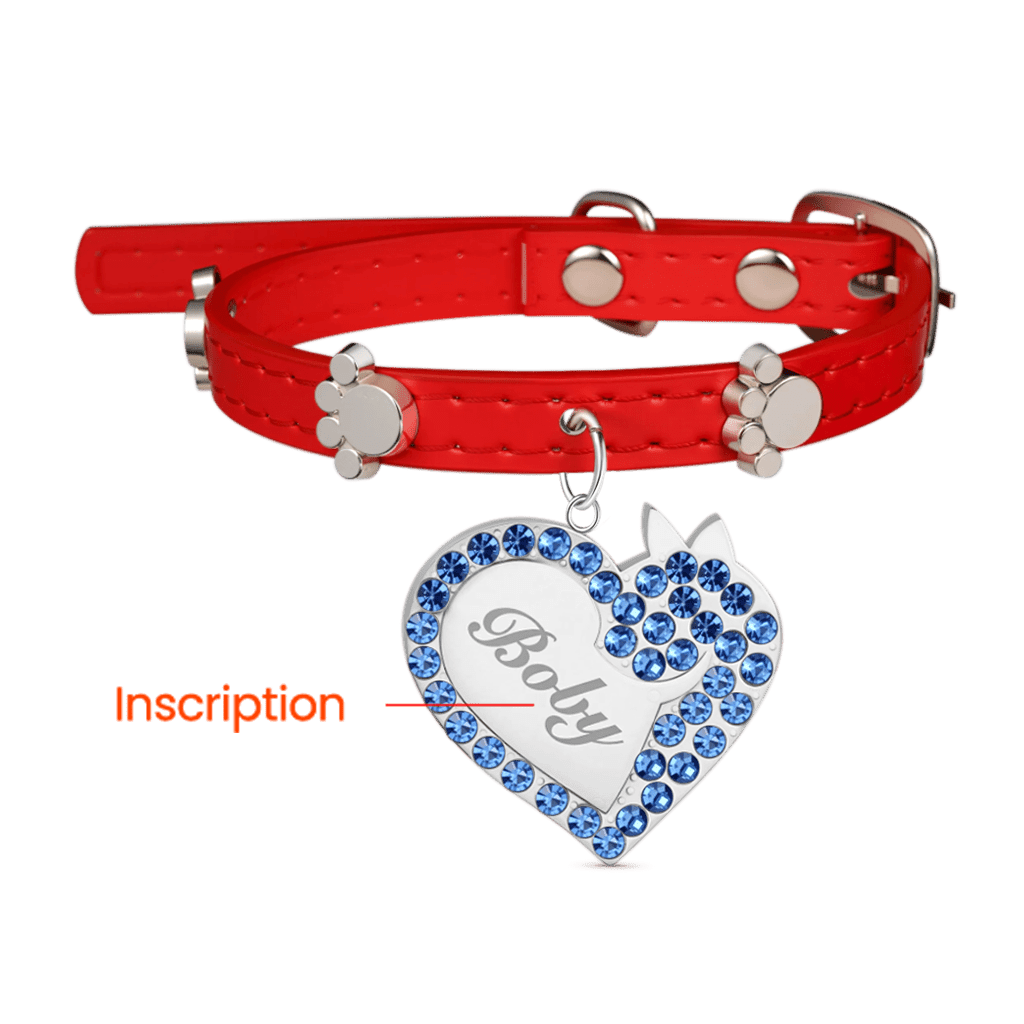 心形寵物防丟標籤項圈 image number 1