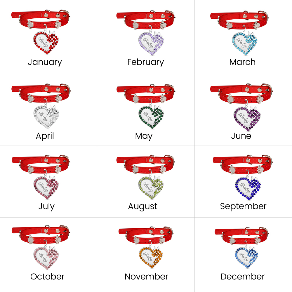 心形寵物防丟標籤項圈 image number 3