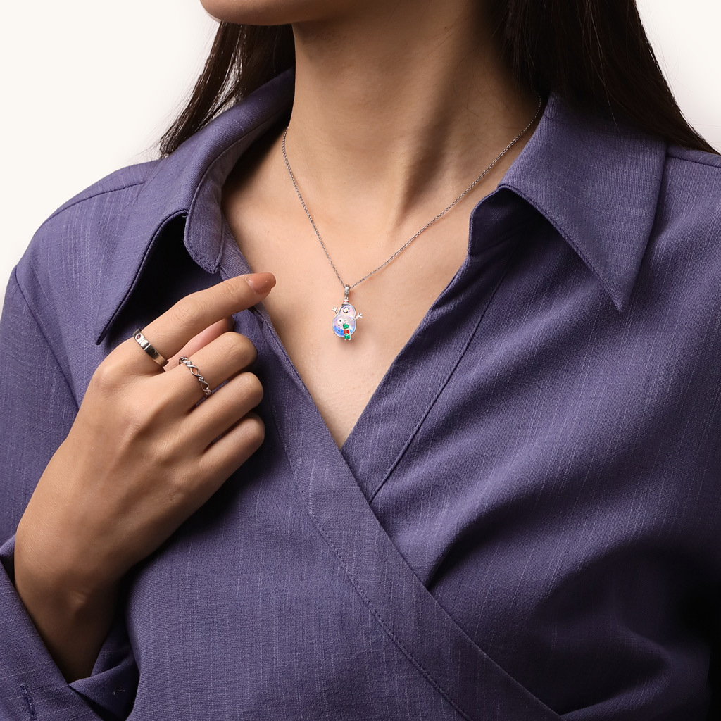 聖誕雪人流沙吊墜 image number 4