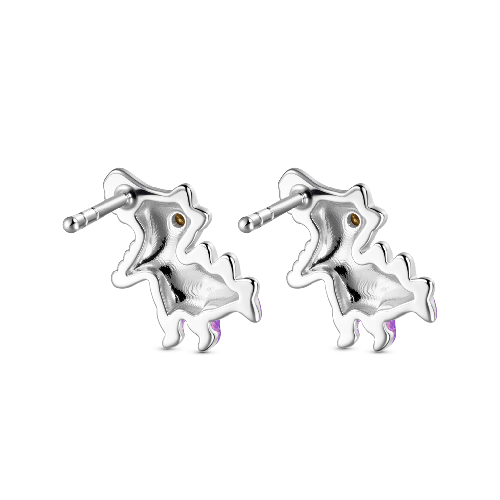 紫色霸王龍恐龍耳釘 image number 2