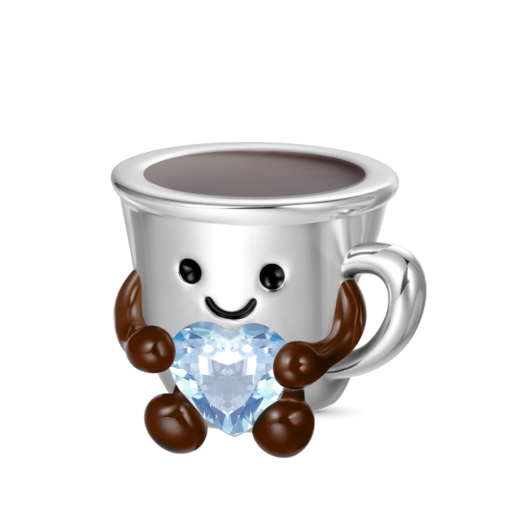 咖啡杯擁抱愛心珠飾 image number 0