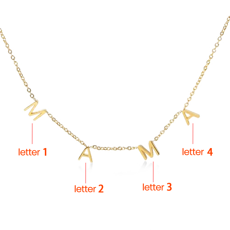 MAMA密鑲字母項鍊 image number 1