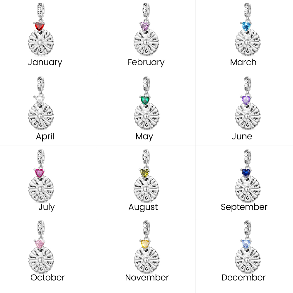 旋轉轉盤生日石吊墜 image number 4