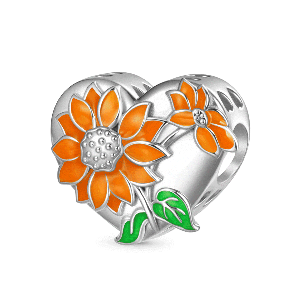 向日葵愛心可雕刻珠飾 image number 0