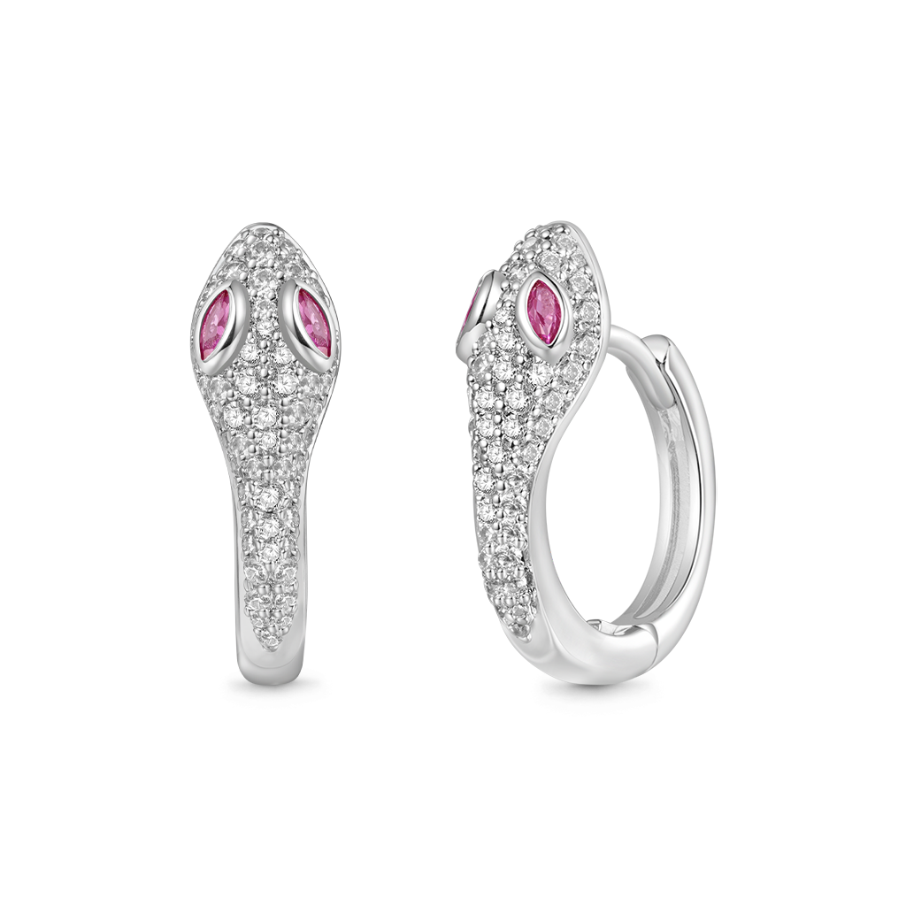 白鑽蛇形耳環 image number 1