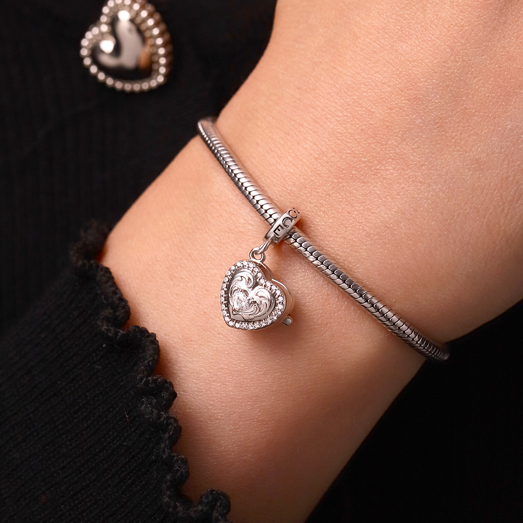 愛心照片相框吊墜 image number 1