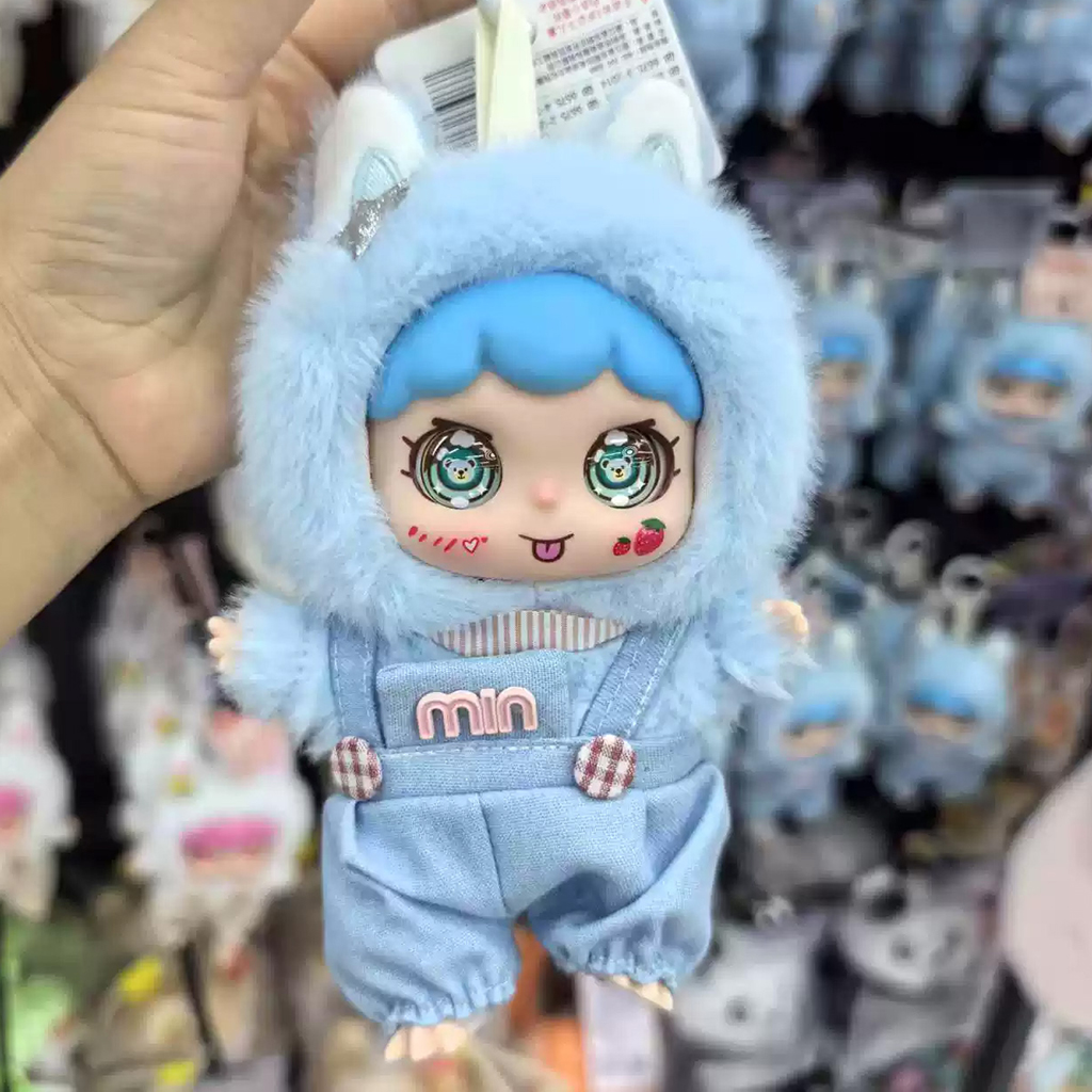 雲朵兔藍色毛絨玩偶吊墜 image number 1