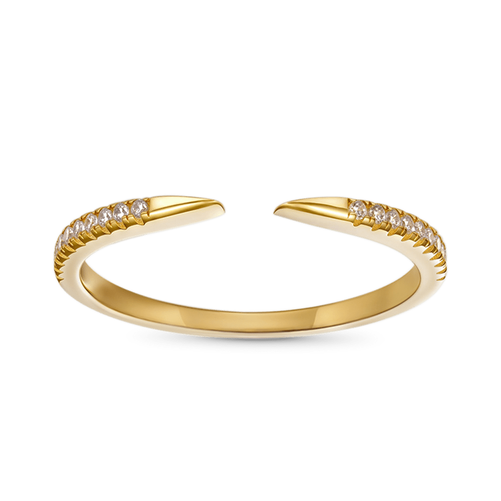 14k/10k金袖口爪形戒指 image number 0