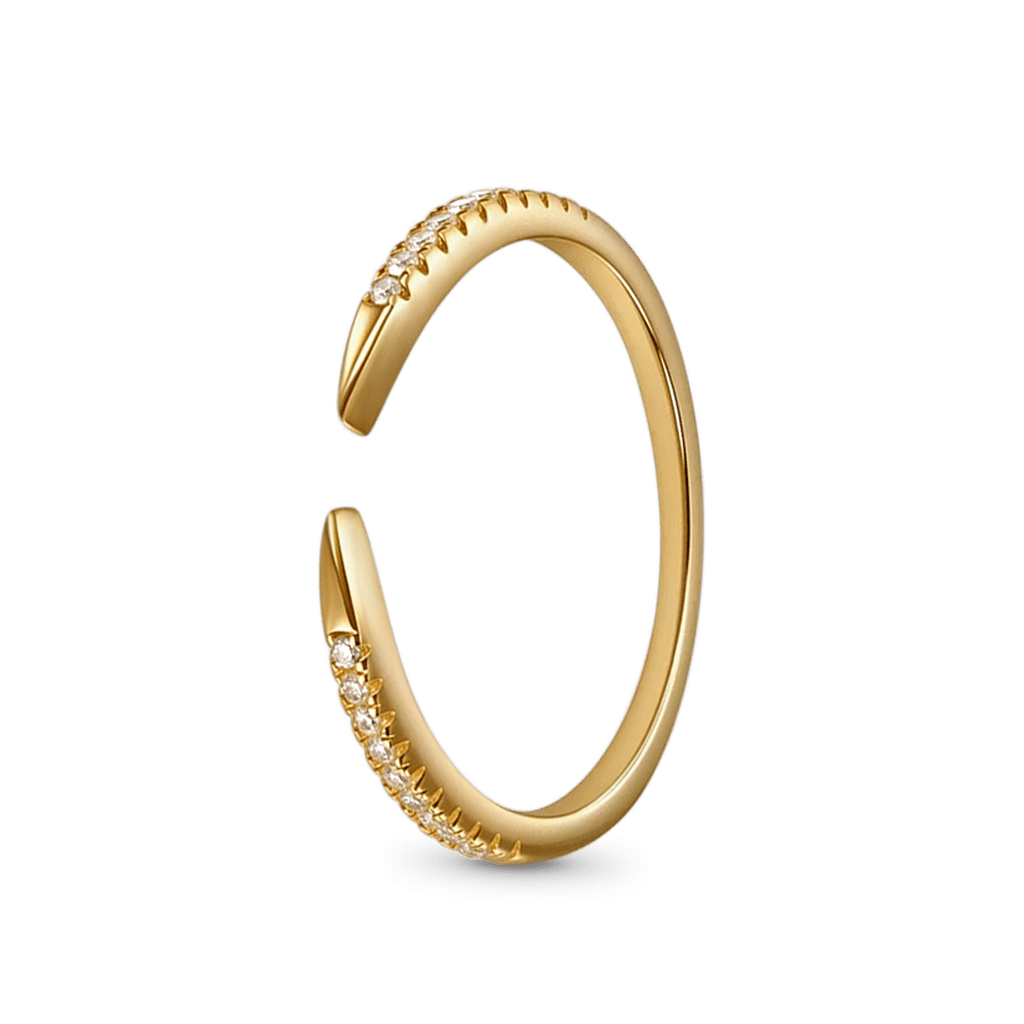 14k/10k金袖口爪形戒指 image number 1