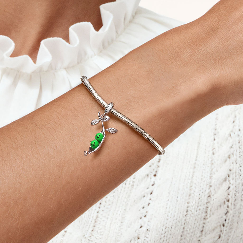 豌豆雙貓吊墜 image number 1