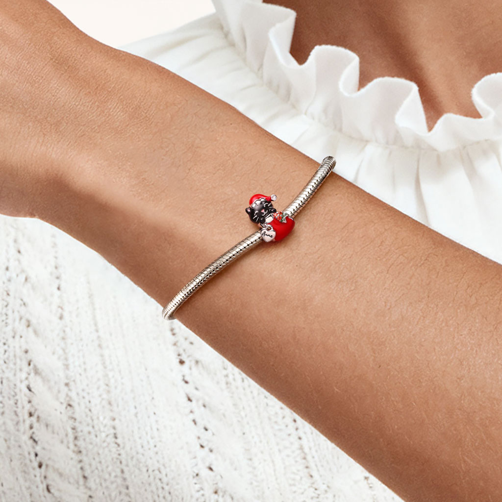 聖誕襪中貓吊墜 image number 2