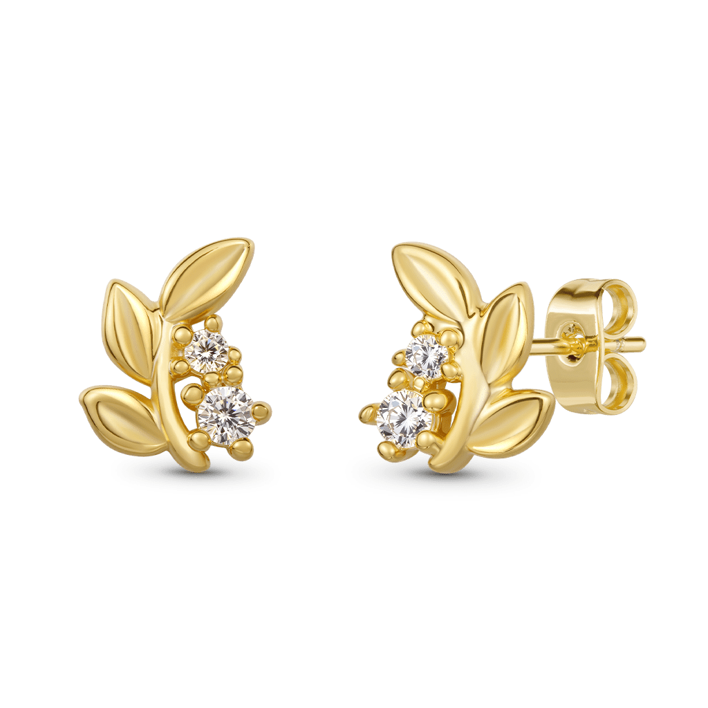 14K/10K 實金葉子耳環 image number 0