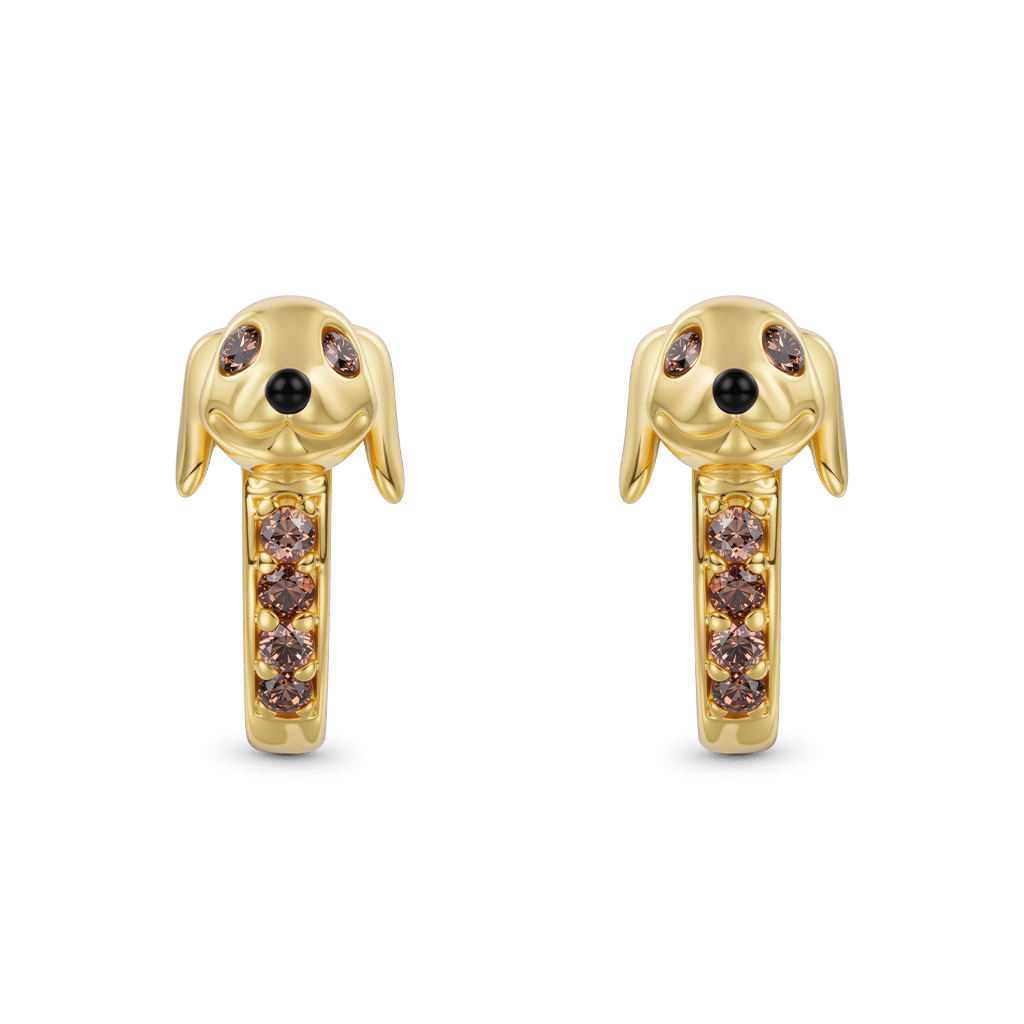 臘腸犬圈形耳環 image number 3