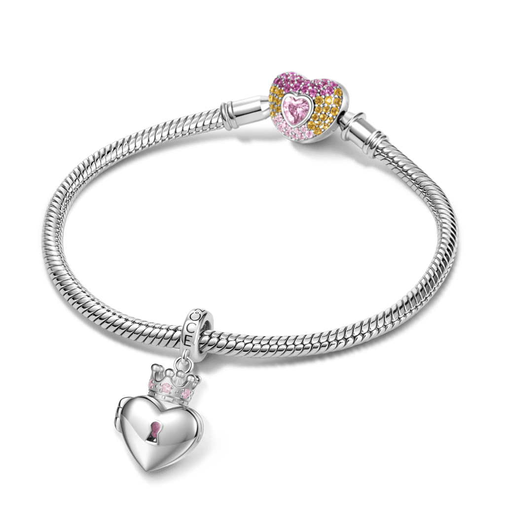 骷髏頭愛心鎖吊墜 image number 2