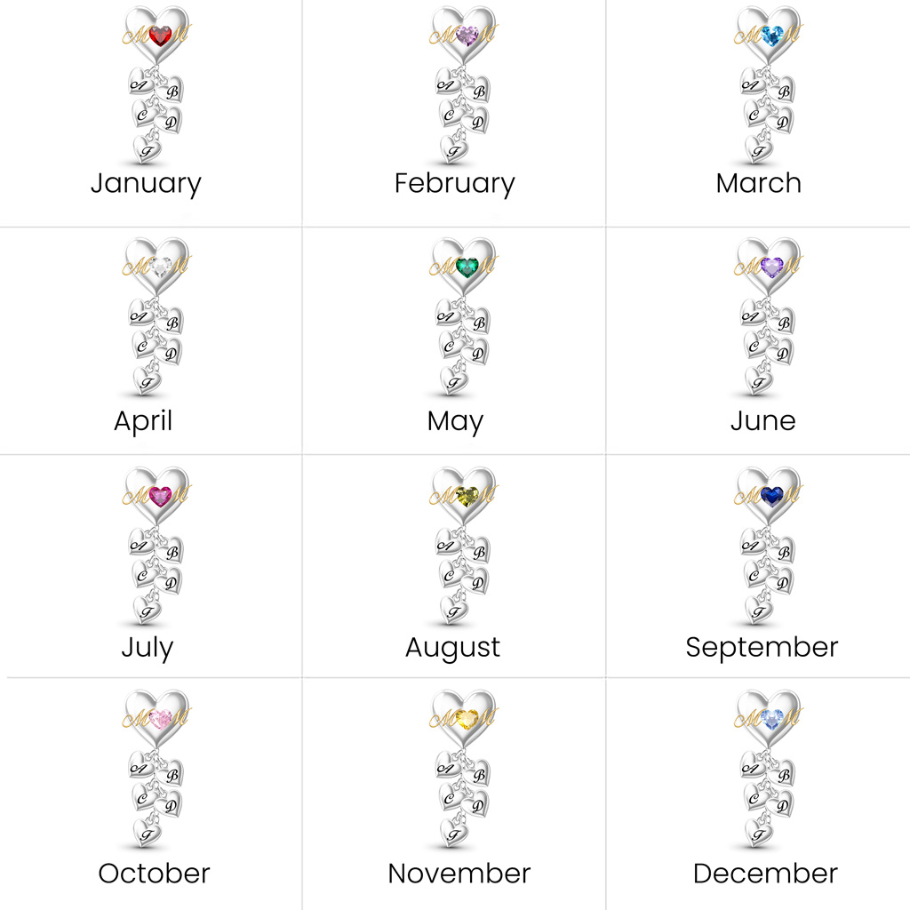 個人化生日石與英文名縮寫吊墜 image number 6